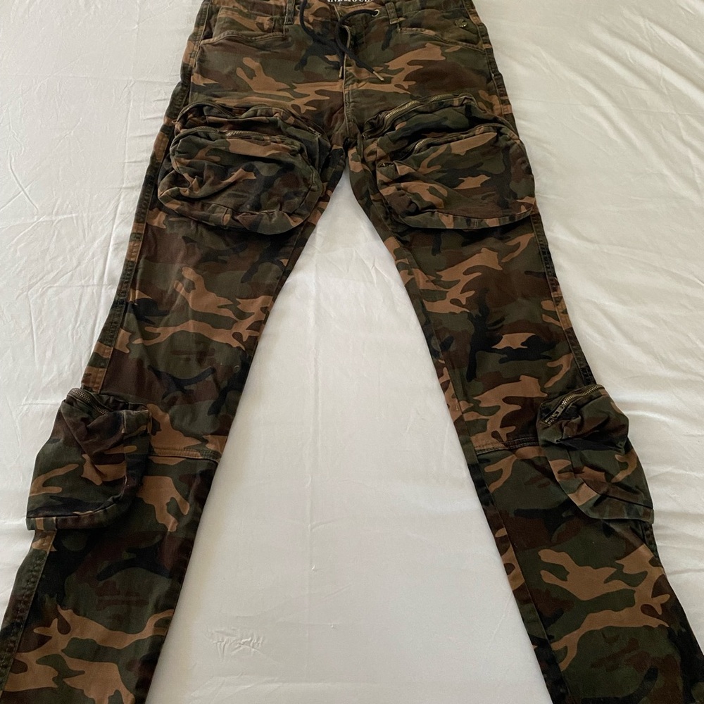 Green and Brown Cargo Pants with Military Style